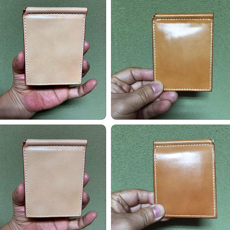 ヌメ革マネークリップの経年変化 メンテナンスについて 頑固オヤジ店長 久保ブログ