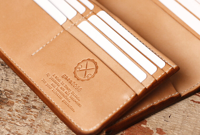 ゆうやさん専用 極厚ヌメ革長財布カスタム ヌメ革極厚ロングウォレットをさらにカスタム！小銭入れをなくして